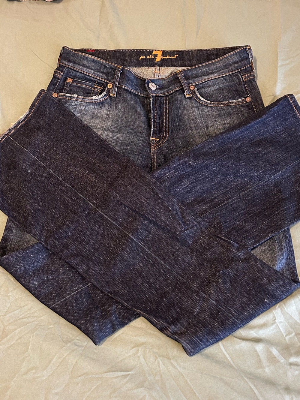 7 For All Mankind Dark Blue Bootcut Jeans